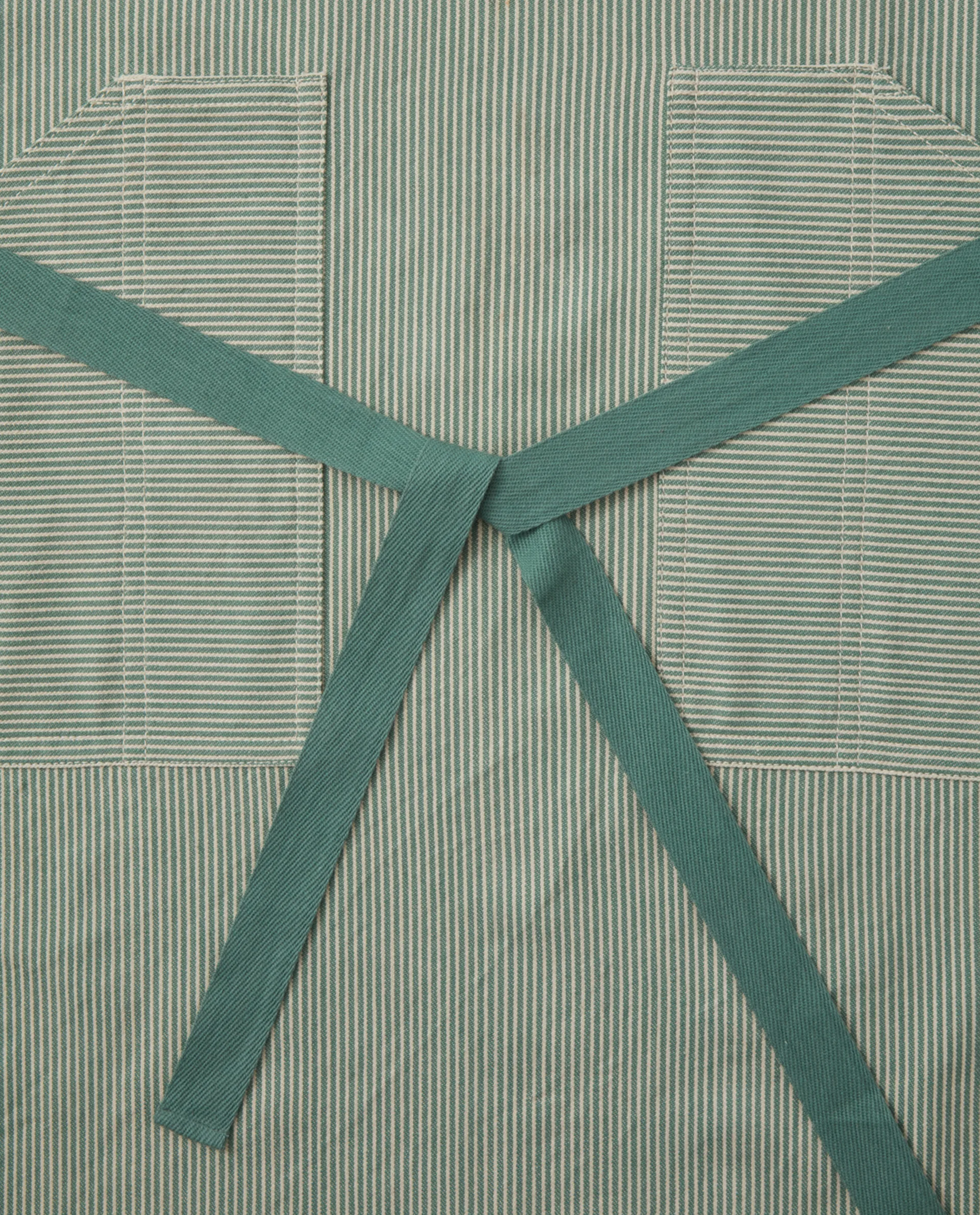 Striped Oxford apron, Green-white Lexington