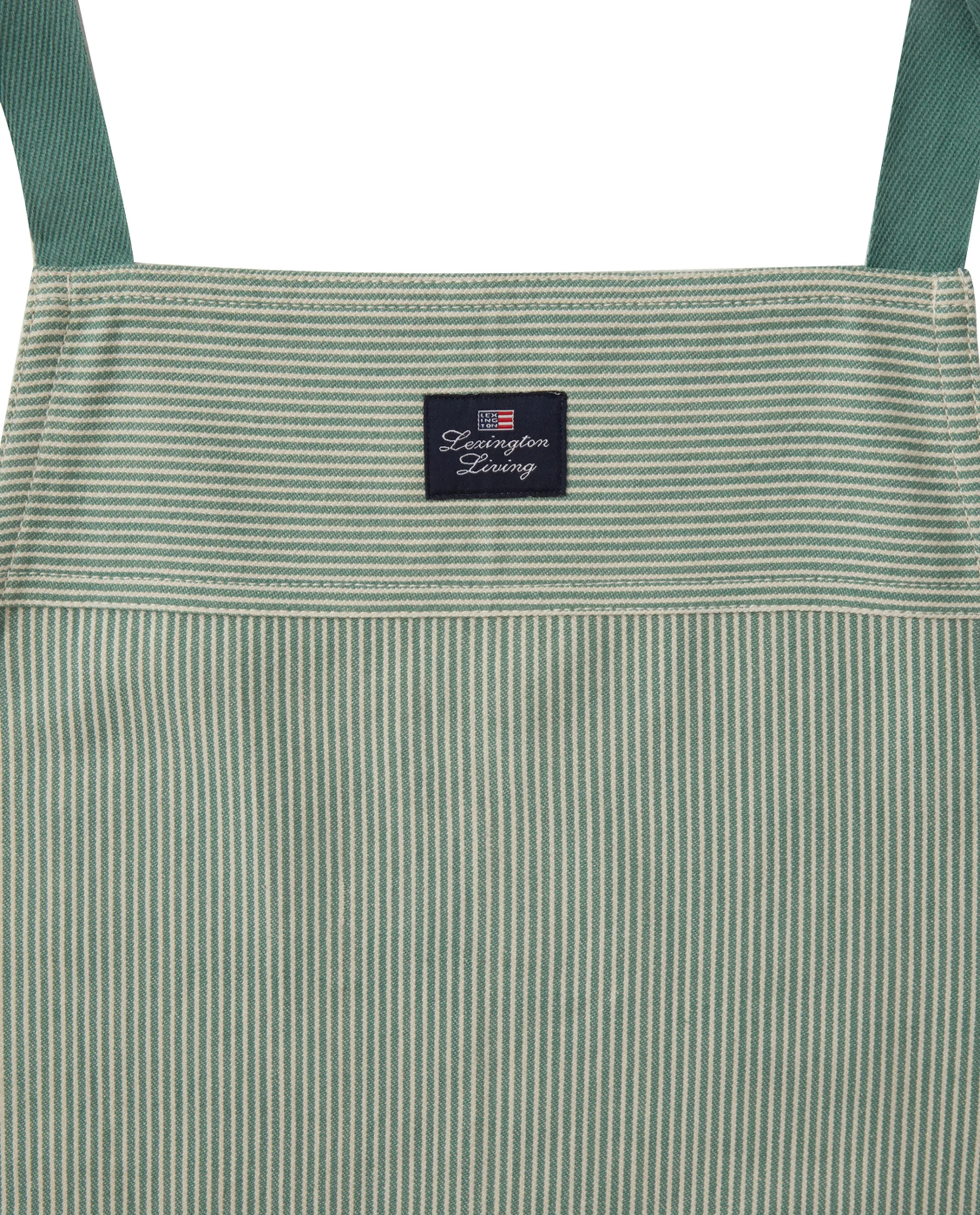 Striped Oxford apron, Green-white Lexington