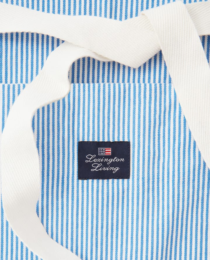 Striped Oxford BBQ apron 85x80 cm - Blue-white - Lexington