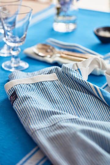 Striped Oxford BBQ apron 85x80 cm - Blue-white - Lexington