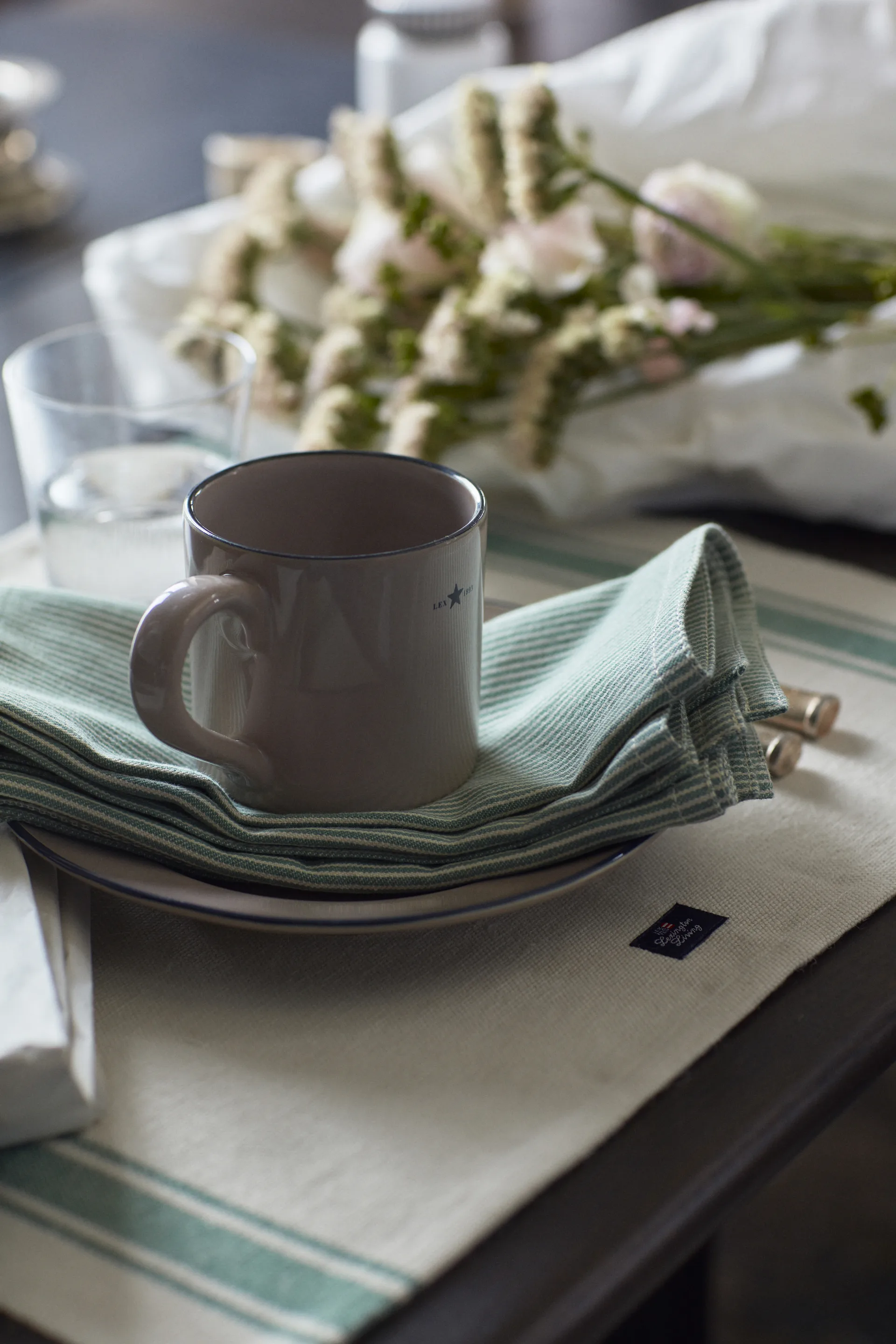 Striped placemat 40x50 cm, Green Lexington