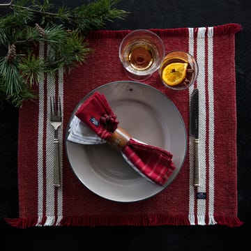 Striped placemat with fringes 40x50 cm - red-white - Lexington