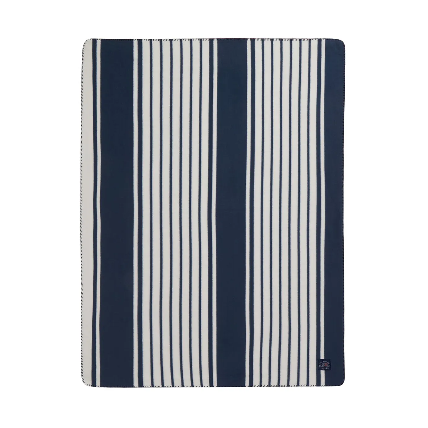 Striped Recycled Polyester fleece blanket 130x170 cm, Navy Lexington