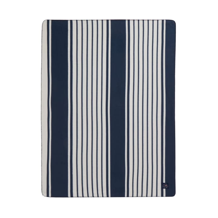 Striped Recycled Polyester fleece blanket 130x170 cm - Navy - Lexington