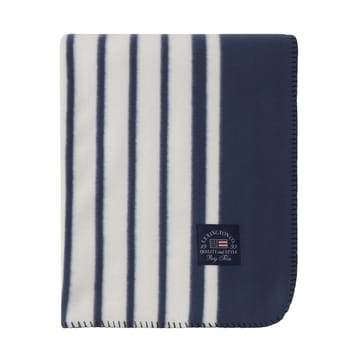 Striped Recycled Polyester fleece blanket 130x170 cm - Navy - Lexington