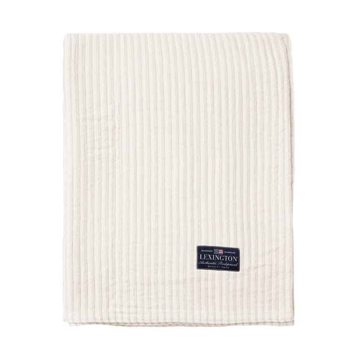 Striped Reversible Organic Cotton bedspread 260x240 cm, Off white Lexington