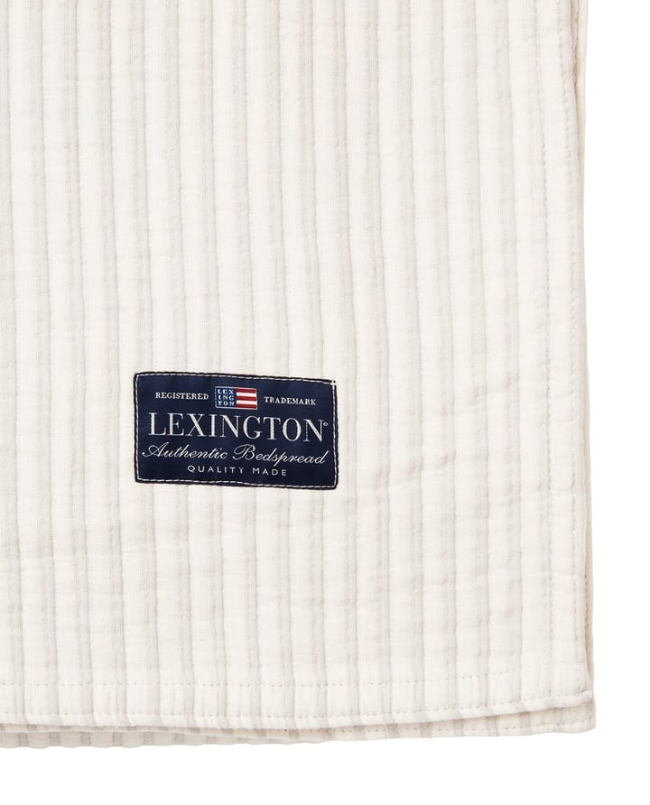 Striped Reversible Organic Cotton bedspread 260x240 cm, Off white Lexington