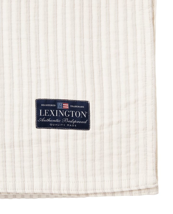 Striped Reversible Organic Cotton bedspread 260x240 cm - Off white - Lexington