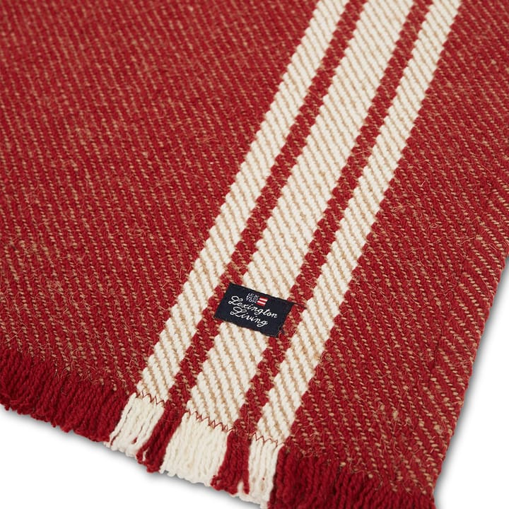 Striped runner with fringes 50x250 cm - red-white - Lexington