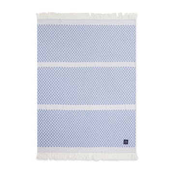 Striped Structured Recycled cotton throw 130x170 cm - Blue-white - Lexington