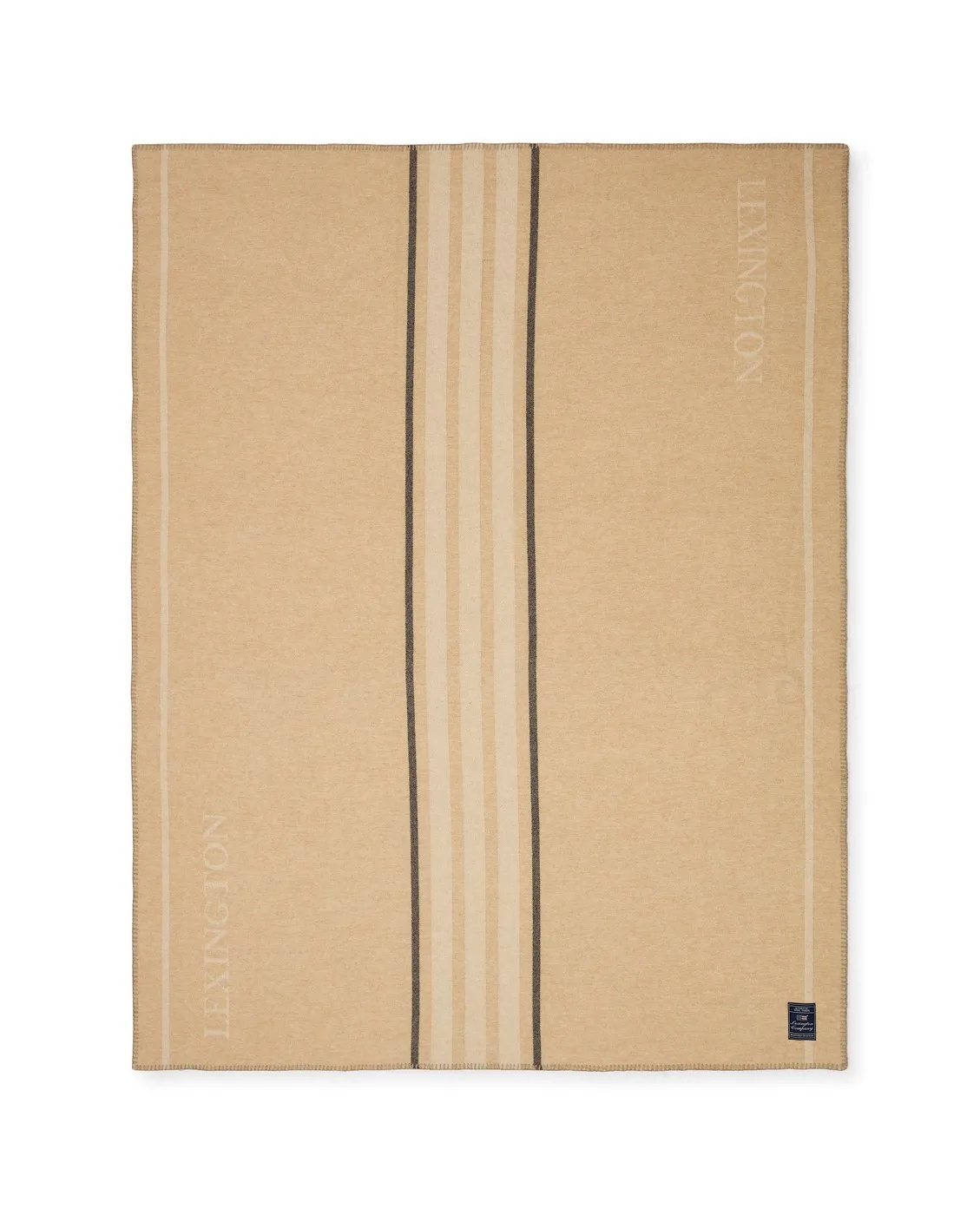 Lexington Striped Throw recycled Wool/Cashmere Beige