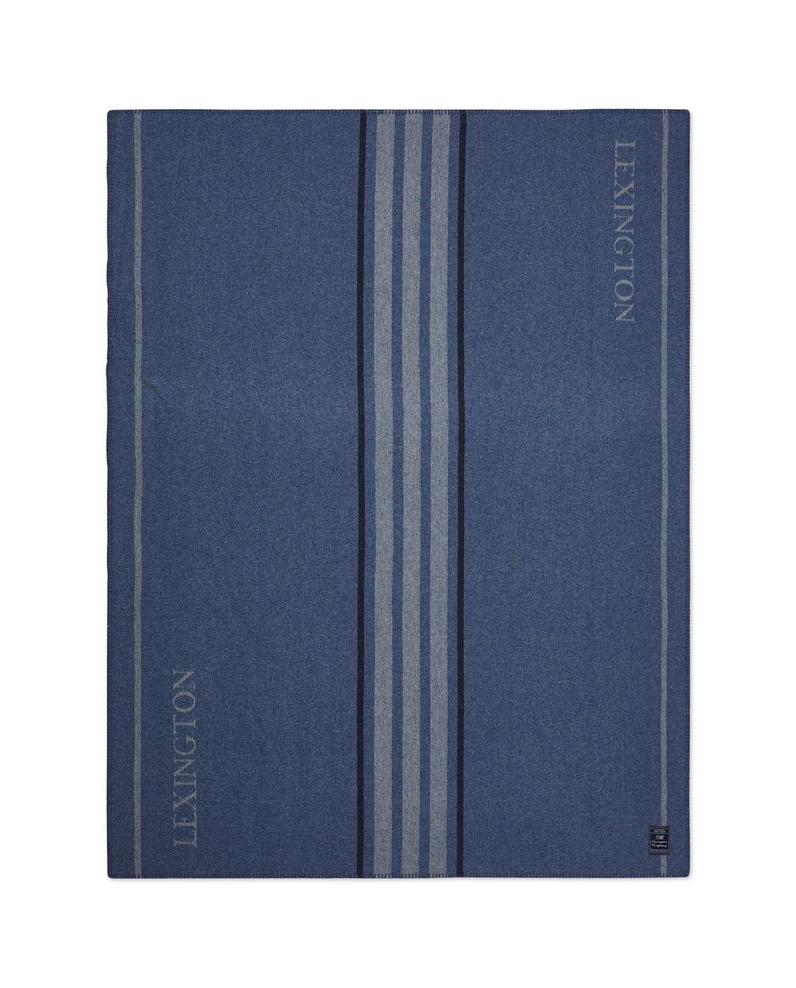 Lexington Striped Throw recycled Wool/Cashmere Blue
