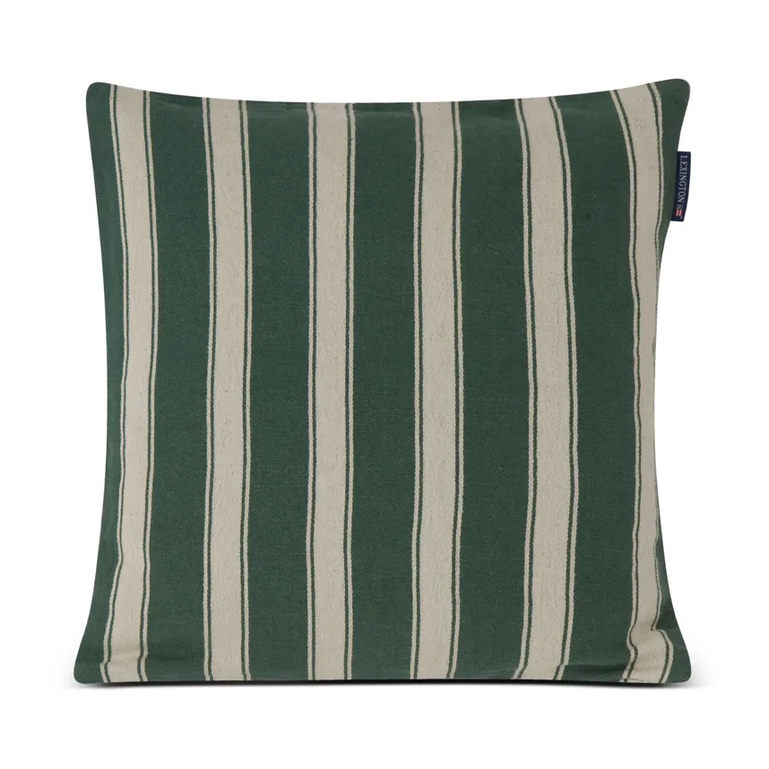 Structure Striped Linen Cotton cushion cover 50x50 cm, Green-beige Lexington
