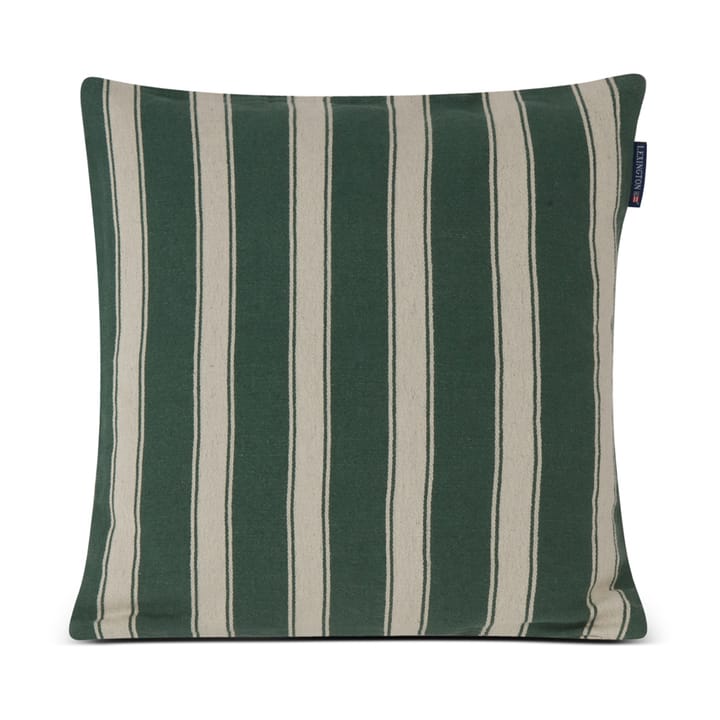 Structure Striped Linen Cotton cushion cover 50x50 cm - Green-beige - Lexington