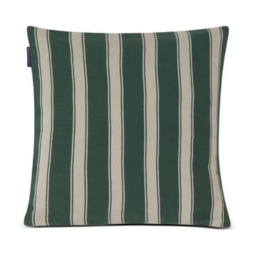 Structure Striped Linen Cotton cushion cover 50x50 cm - Green-beige - Lexington