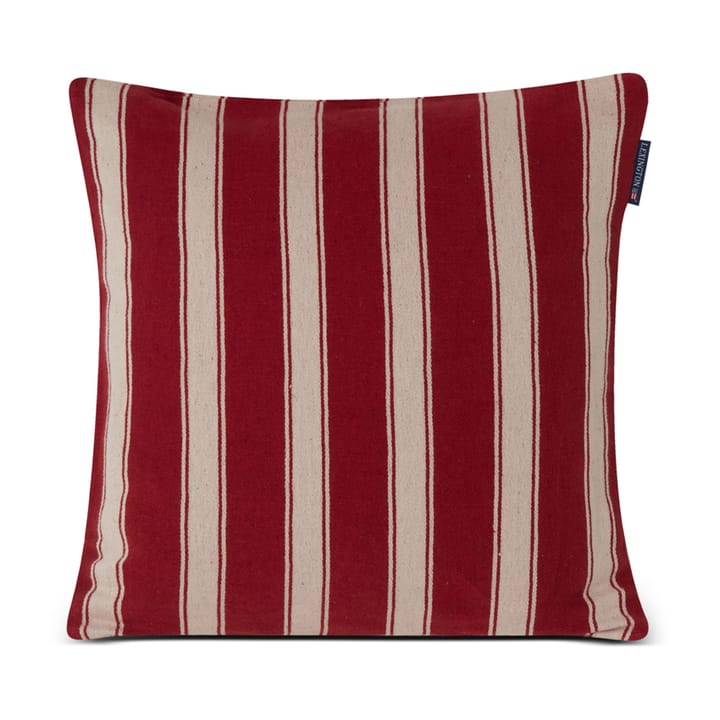 Structure Striped Linen Cotton cushion cover 50x50 cm - Red-beige - Lexington