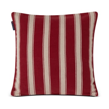 Structure Striped Linen Cotton cushion cover 50x50 cm - Red-beige - Lexington