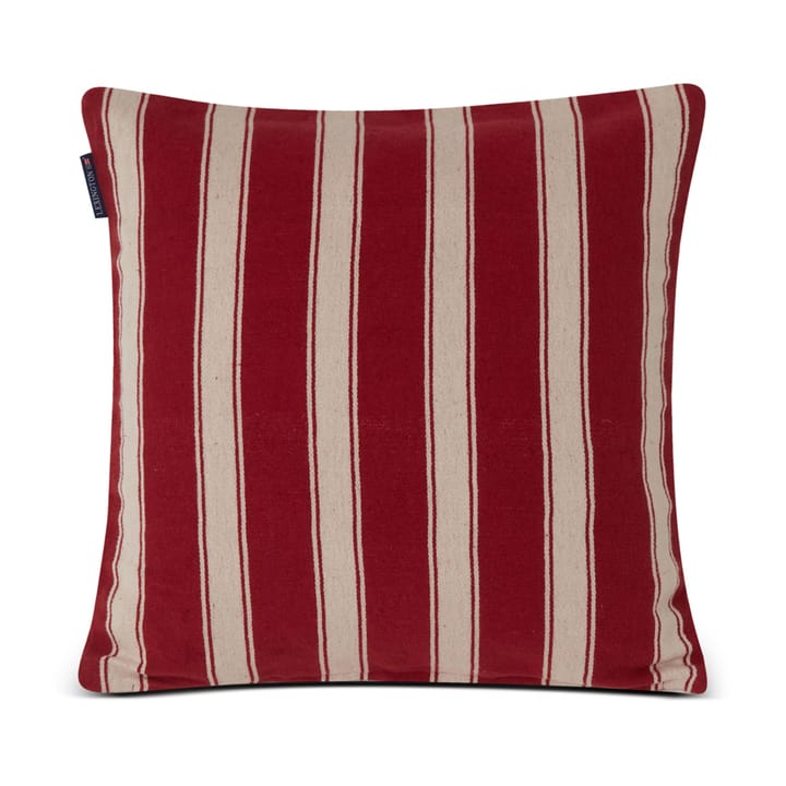 Structure Striped Linen Cotton cushion cover 50x50 cm, Red-beige Lexington