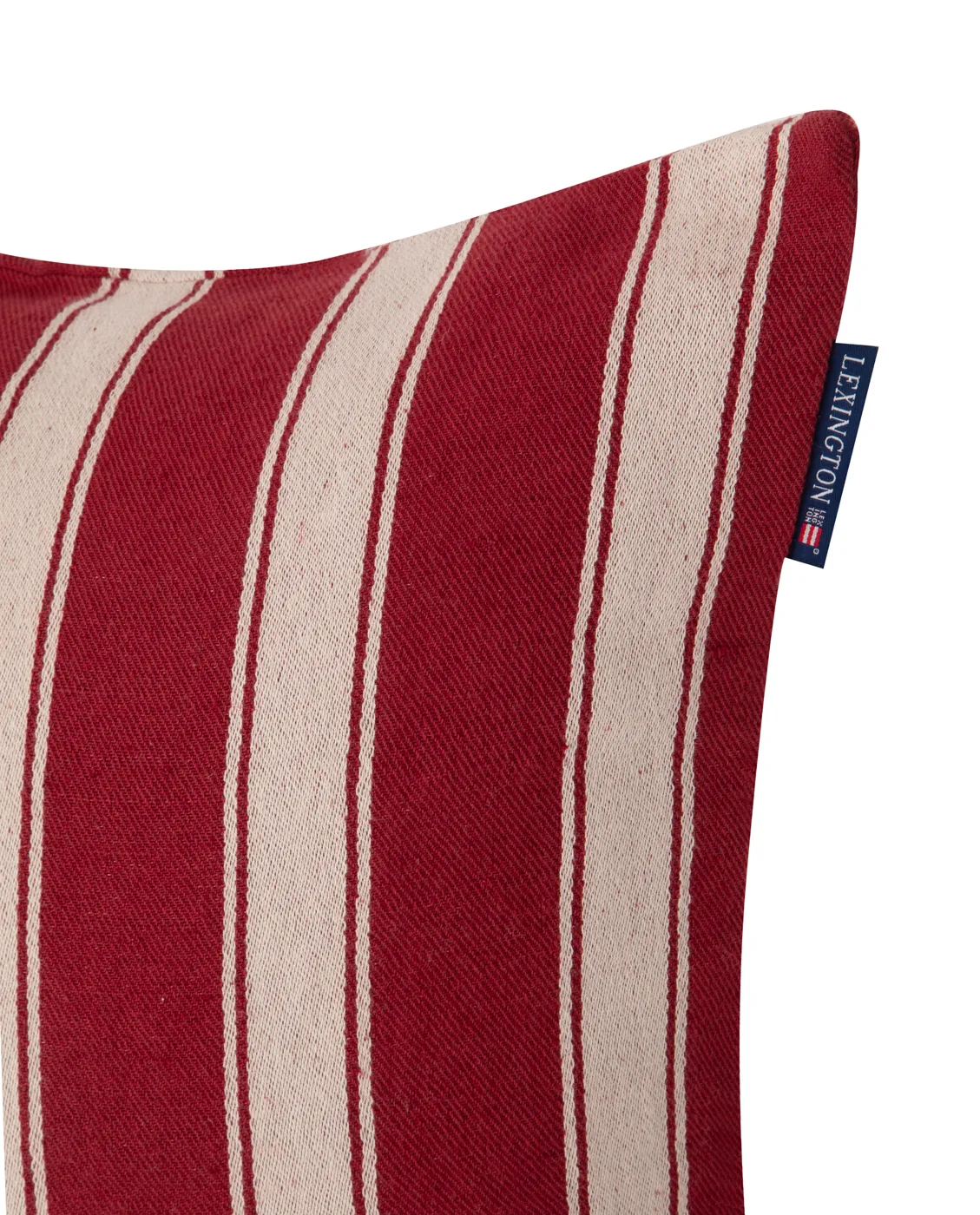 Structure Striped Linen Cotton cushion cover 50x50 cm, Red-beige Lexington