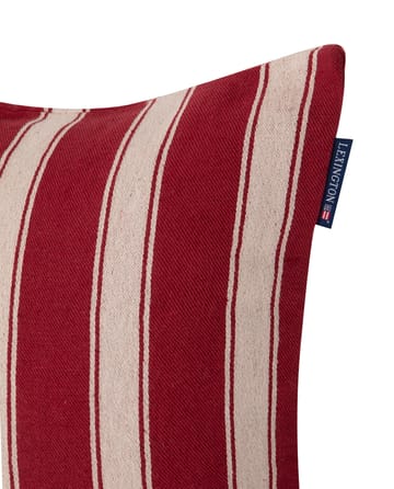 Structure Striped Linen Cotton cushion cover 50x50 cm - Red-beige - Lexington