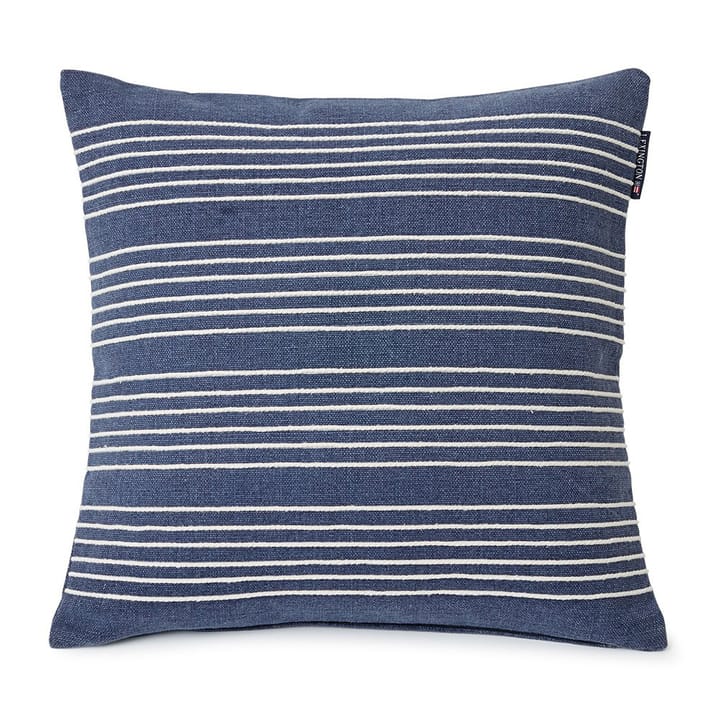 Structure Stripes Canvas pillowcase 50x50 cm - Dark blue-white - Lexington