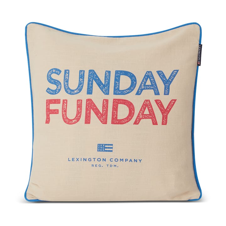 Sunday Funday Printed pillowcase 50x50 cm - Beige-blue-pink - Lexington