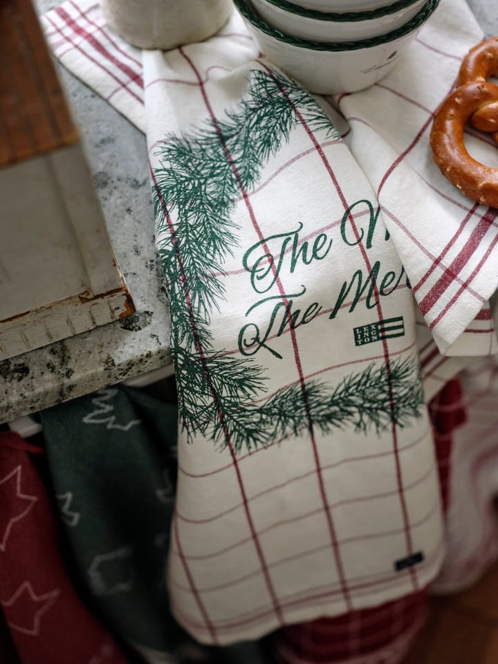 The merrier kitchen towel 50x70 cm, White-red-green Lexington