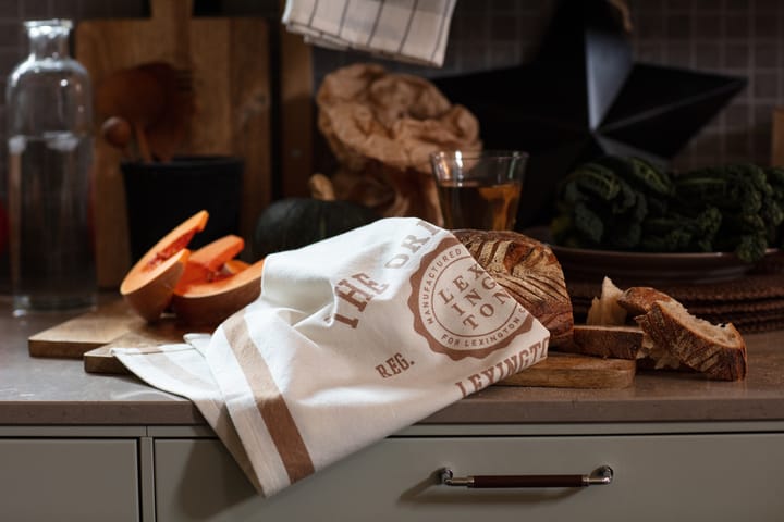 The Original Cotton Twill kitchen towel 50x70 cm, Off White-brown Lexington