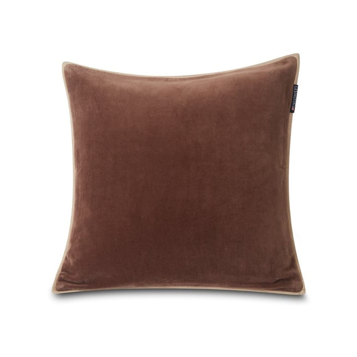 Velvet cushion cover with edge 50x50 cm - brown - Lexington