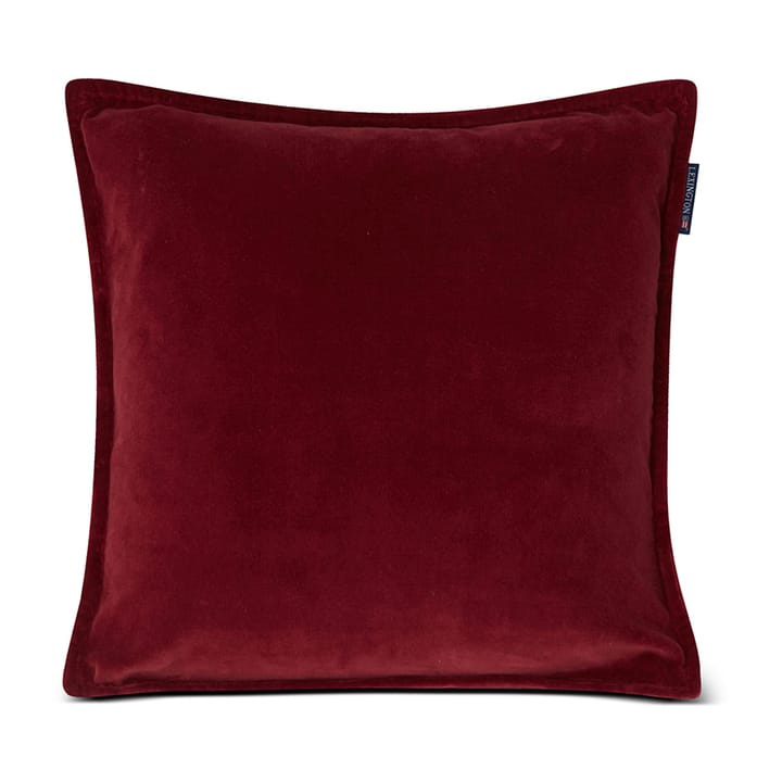 Velvet cushion cover with edge 50x50 cm, Dark-red Lexington