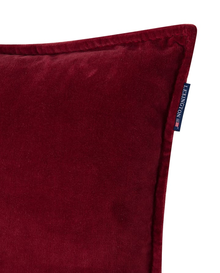 Velvet cushion cover with edge 50x50 cm, Dark-red Lexington