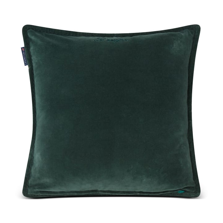 Velvet cushion cover with edge 50x50 cm, Green Lexington