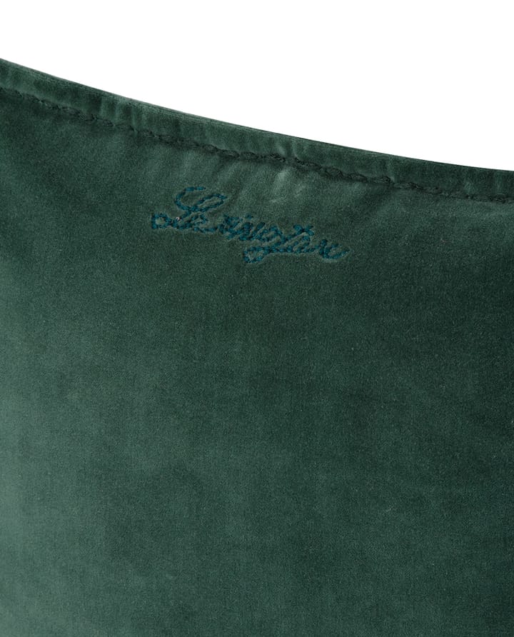 Velvet cushion cover with edge 50x50 cm, Green Lexington