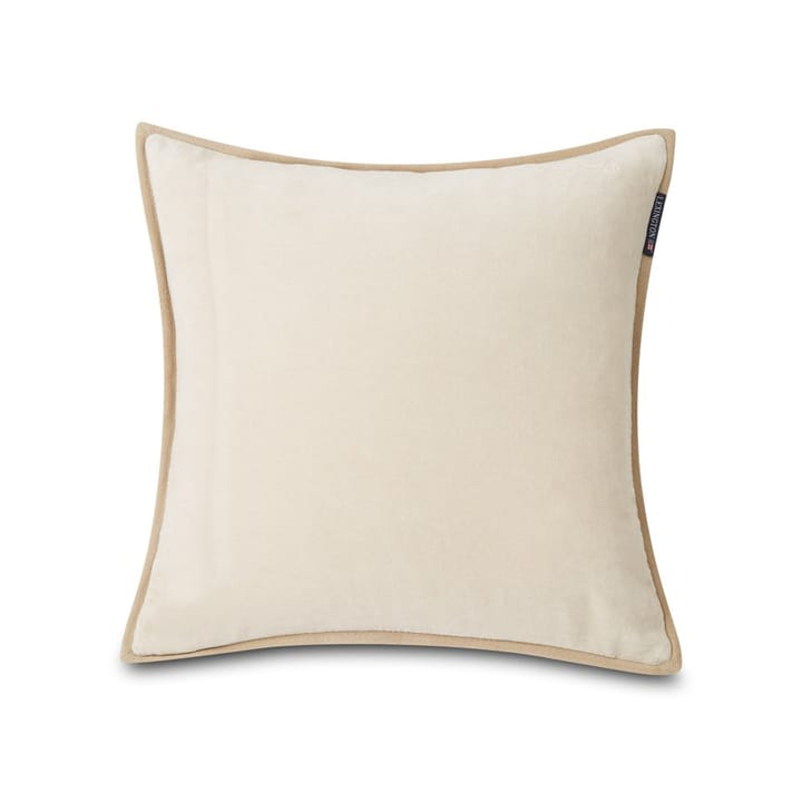Velvet cushion cover with edge 50x50 cm - off white - Lexington