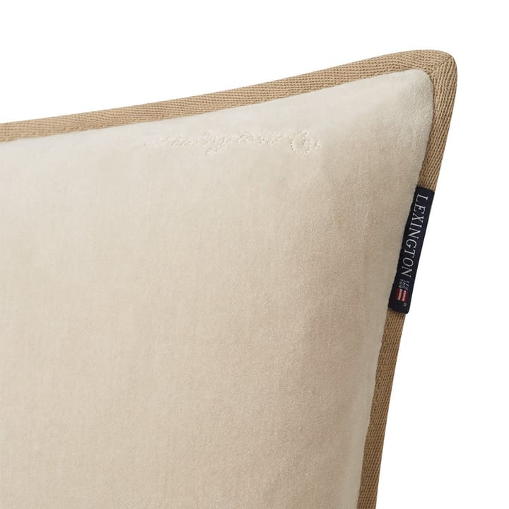 Velvet cushion cover with edge 50x50 cm - off white - Lexington