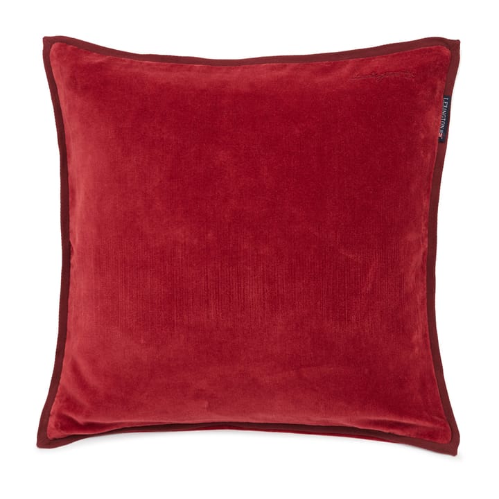 Velvet cushion cover with edge 50x50 cm - Red - Lexington