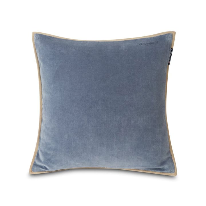 Velvet cushion cover with edge 50x50 cm - steel blue - Lexington