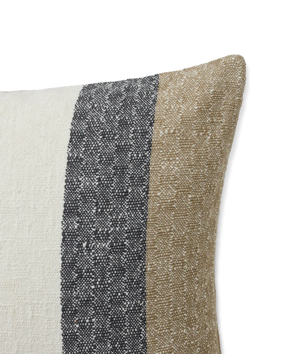 Vertical Striped Cotton pillowcase 50x50 cm, Beige-Grey Lexington
