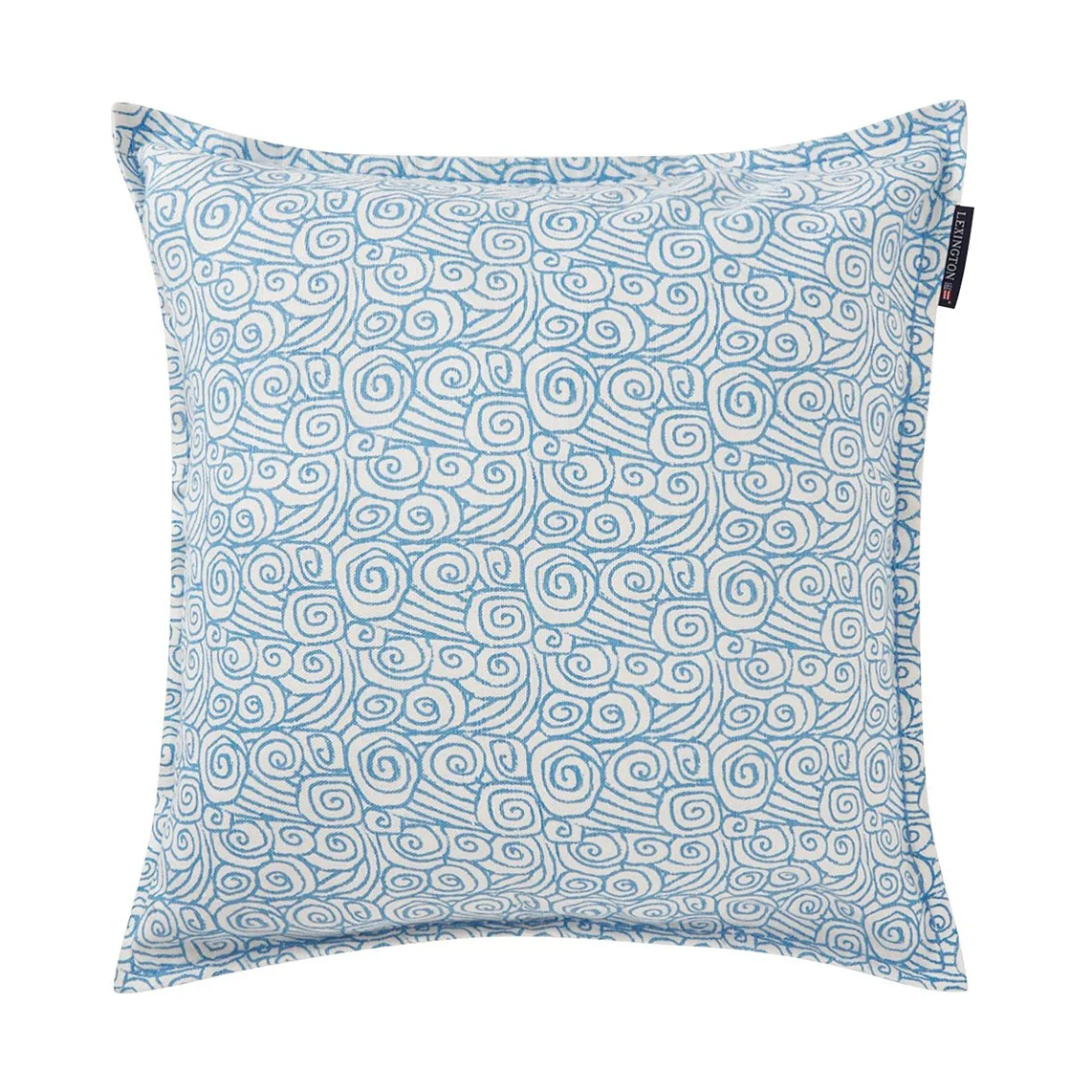 Lexington Waves Printed Linen/Cotton cushion cover 50x50 cm White