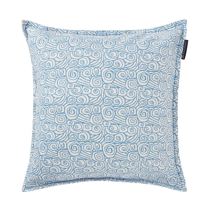 Waves Printed Linen/Cotton cushion cover 50x50 cm - White - Lexington