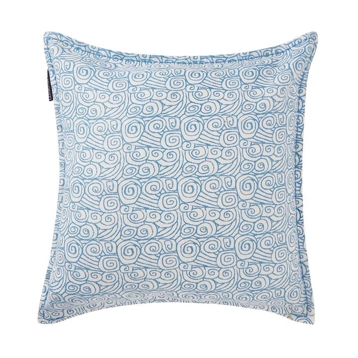 Waves Printed Linen/Cotton cushion cover 50x50 cm - White - Lexington