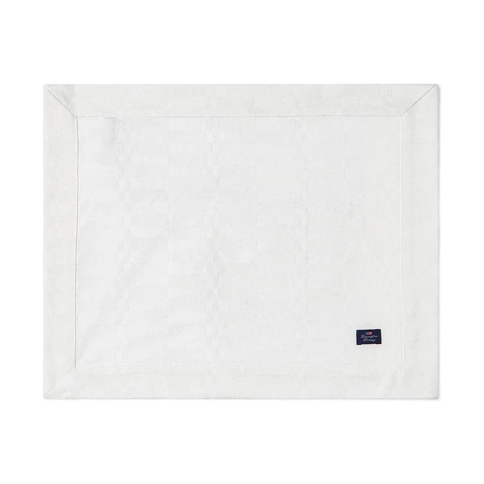 Lexington White jacquard cotton placemat 40x50 cm White
