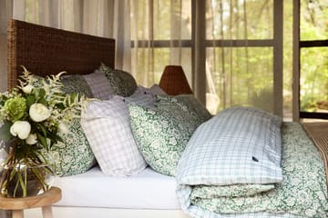White/Green Checked Lyocell/Cotton bed set - 50x60 cm, 150x210 cm - Lexington