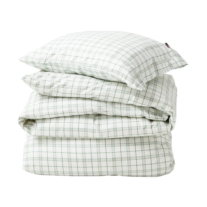 White/Green Checked Lyocell/Cotton bed set - 50x60 cm, 220x220 cm - Lexington
