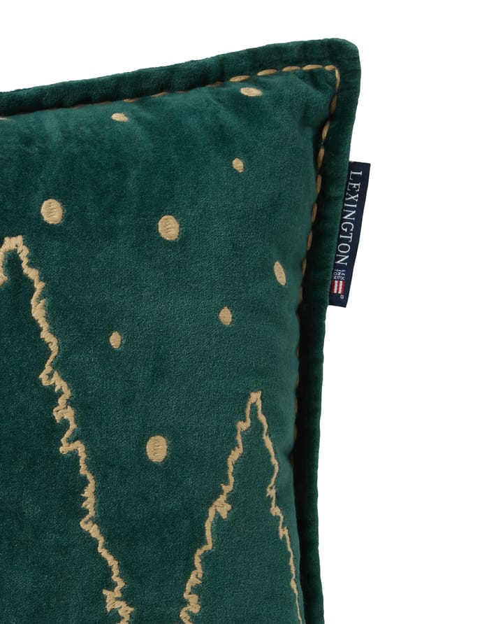 Winter House organic velvet cotton cushion 30x50 cm, Green-Light Beige Lexington