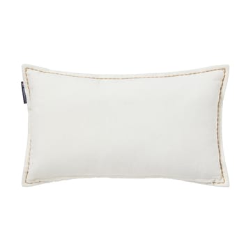 Winter House organic velvet cotton cushion 30x50 cm - White-Light beige - Lexington