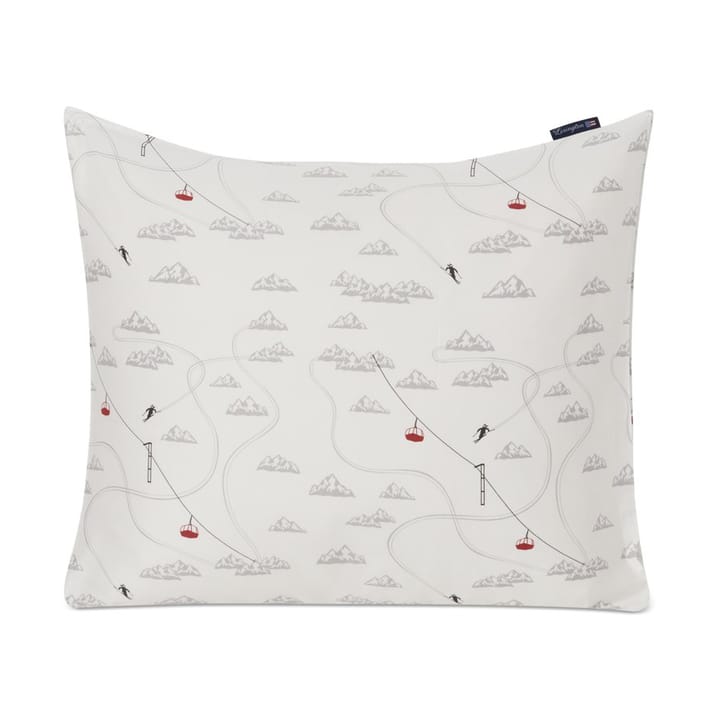 Winter Printed Cotton Sateen pillowcase 50x60 cm - White-grey-red - Lexington