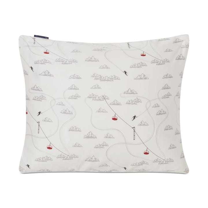 Winter Printed Cotton Sateen pillowcase 50x60 cm, White-grey-red Lexington