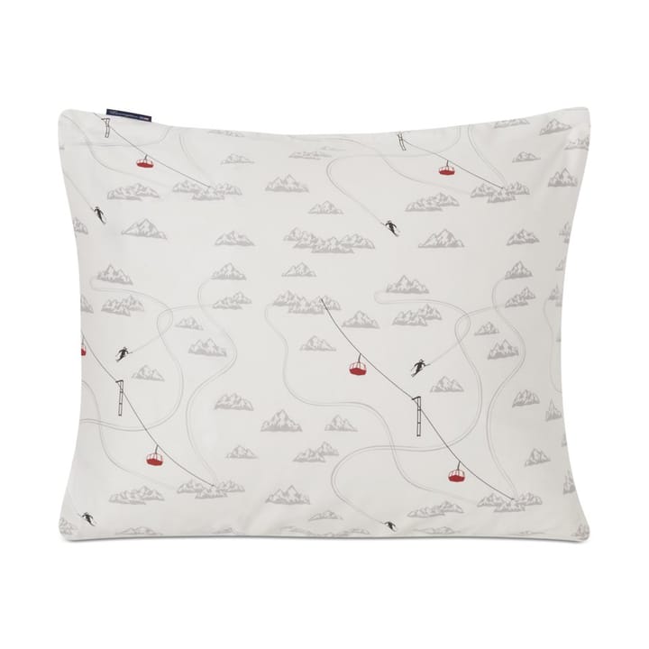 Winter Printed Cotton Sateen pillowcase 50x60 cm - White-grey-red - Lexington