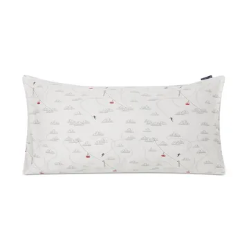 Winter Printed Cotton Sateen pillowcase 50x90 cm - White-grey-red - Lexington